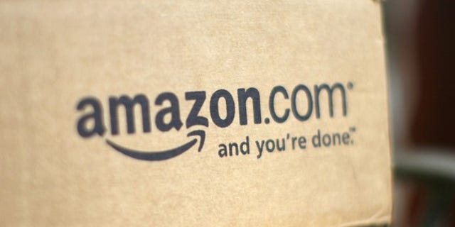A box from Amazon.com is pictured on the porch of a house in Golden, Colorado in this July 23, 2008 file photograph.