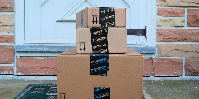Hagerstown, MD, USA - June 2, 2014: Image of an Amazon packages. Amazon is an online company and is the largest retailer in the world.
