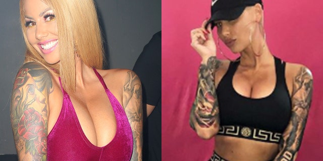 Amber Rose went from a 36H, left, to a 36DDD, right.