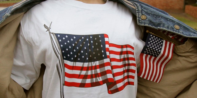 A federal appeals court says high school officials in Northern California acted appropriately when they ordered students to turn American flag shirts, such as this one, inside out due to the potential for violence.