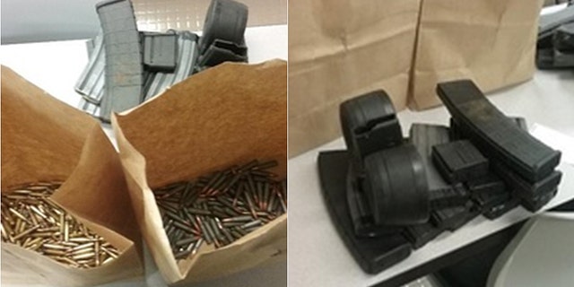 Ammo and magazine clips seized from Jerron Smith in Florida.