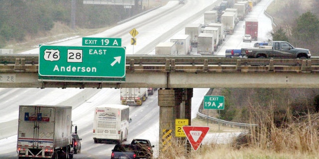 Jan. 29, 2005: This photo shows traffic on Interstate 85 in Anderson, South Carolina.