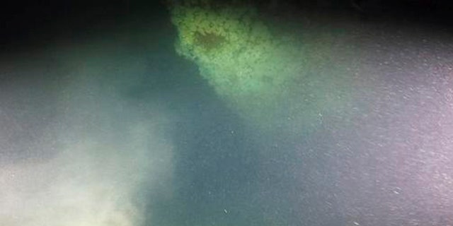This photo released by OceanGate Inc., on June 13, 2016, shows the bow of the ocean liner SS Andrea Doria in the Atlantic Ocean near Nantucket, made during an undersea exploration of the wreck earlier this month. The ship went down after a collision nearly 60 years ago, killing 46. (OceanGate Inc. via AP)