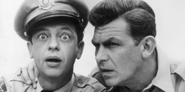 Don Knotts and Andy Griffith in "The Andy Griffith Show."