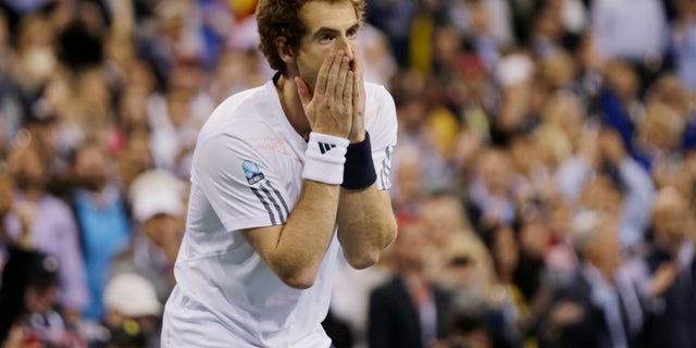 Sept. 10, 2012: Britain's Andy Murray reacts after beating Serbia's Novak Djokovic in the championship match at the 2012 US Open tennis tournament, in New York.