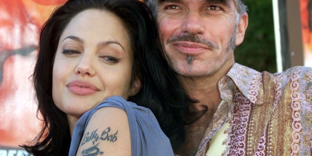 Actress Angelina Jolie, pictured with her then-husband, actor Billy Bob Thornton, on June 5, 2000 at a premiere in Los Angeles.