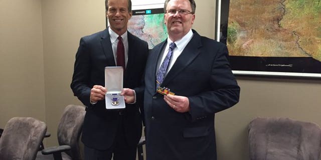 Sen. John Thune (R-SD) with Navy veteran Jake Aning.