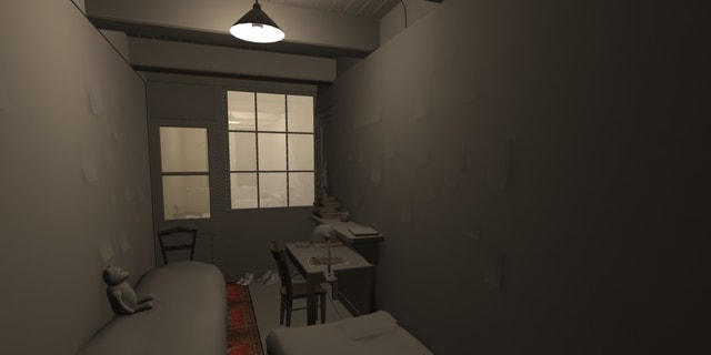 An early design render of Anne Frank's room. (CGO Studios)
