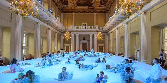 Designer Anya Hindmarch intended the installation as a space for people to relax.