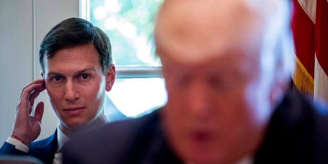White House Senior Adviser Jared Kushner listens at left as President Donald Trump speaks during a Cabinet meeting, Monday, June 12, 2017, in the Cabinet Room of the White House in Washington. (AP Photo/Andrew Harnik)