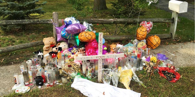 A memorial in Brentwood erected for victims kills by the MS-13 gang.