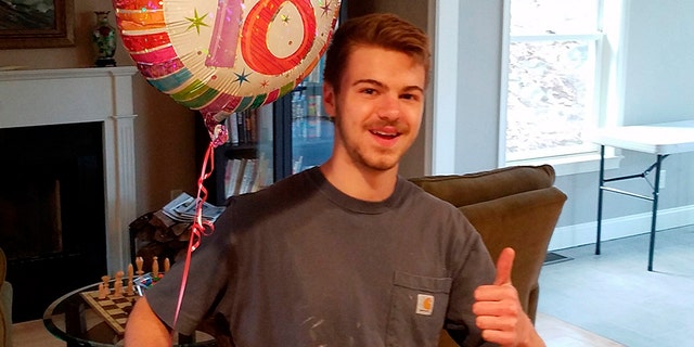 This April 2017 photo provided by his family shows Andrew Oneschuk during his 18th birthday party,