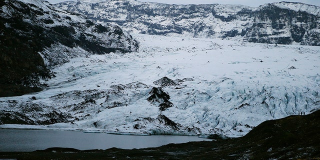 In this Oct. 26, 2016 file photo, the glacier of Volcano Katla near Vik, Iceland.