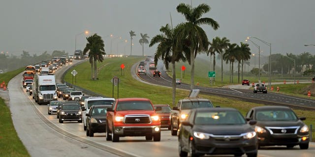Traffic heading north along the Florida Turnpike near Homestead, Fla., Sept. 6, 2017.