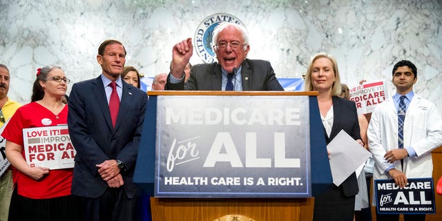 Senator Bernie Sanders, I-Vt., Joined by Senators and Democrat supporters, unveils his Medicare for All bill to reform health care.