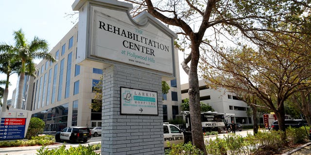 Police surround the Rehabilitation Center in Hollywood Hills, Fla., which had no air conditioning after Hurricane Irma knocked out power.