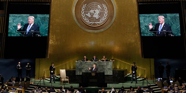 President Donald Trump addresses the 72nd session of the United Nations General Assembly, at U.N. headquarters, Tuesday, Sept. 19, 2017.