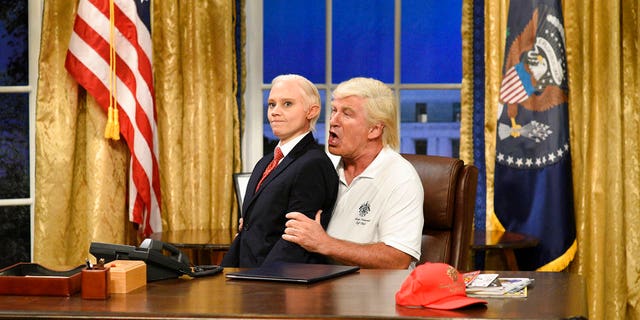 Alec Baldwin portrays President Trump during the cold open on "Saturday Night Live."