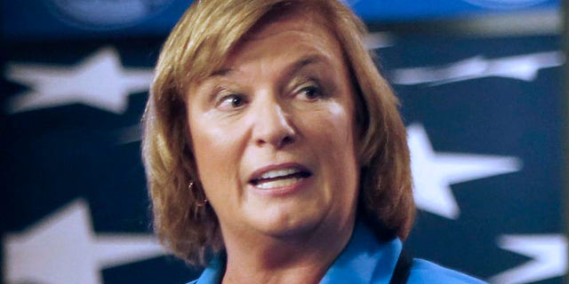 FILE - In this Oct. 27, 2014 file photo, U.S. Rep. Carol Shea-Porter D-N.H., speaks during a debate with her opponent, former Republican U.S. Rep. Frank Guinta, in Manchester, N.H. Shea-Porter, the first woman from New Hampshire elected to Congress, said Friday, Oct. 6, 2017, she's retiring at the end of her term. (AP Photo/Jim Cole, File)