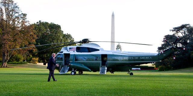 Trump spoke to reporters before he left for a trip to North Carolina on Saturday evening.