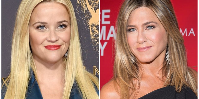 Actresses Reese Witherspoon (left) and Jennifer Aniston (right) both star on 'The Morning Show' on AppleTV. 