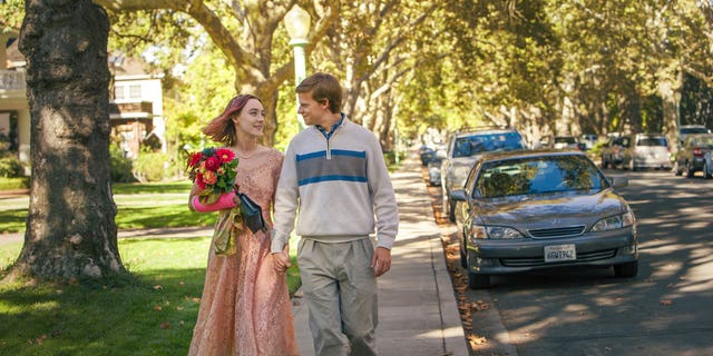 Saoirse Ronan and Lucas Hedges in a scene from