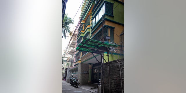 A motorcycle is parked in front of a building where 27-year-old Bangladeshi man Akayed Ullah, used to live in Dhaka, Bangladesh.