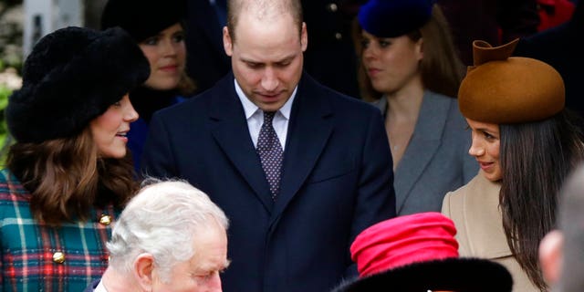 This was the first time Kate Middleton and Meghan Markle were pictured in public together after the engagement announcement.