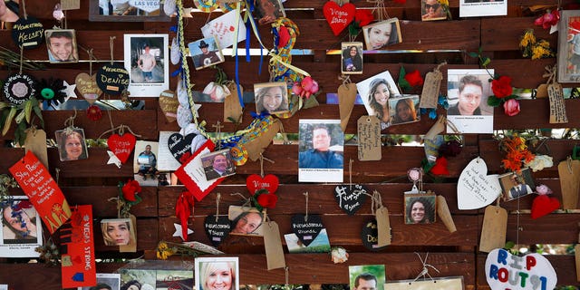 A memorial to the victims of the Oct. 1 massacre in Las Vegas.