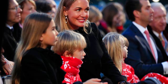 Vanessa Trump, center, was taken to a hospital in New York City Monday after opening a letter containing white powder.