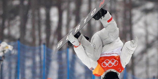 Shaun White, of the United States, jumps during the men's halfpipe finals at Phoenix Snow Park.