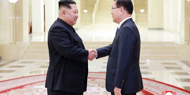 Kim Jong Un and Chung Eui-yong talked during a two-day visit.