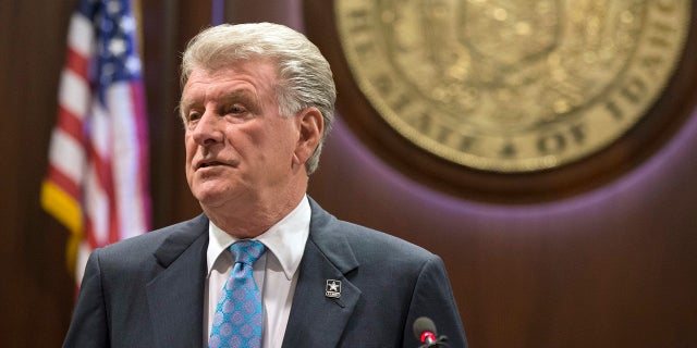 Idaho Gov. C.L. "Butch" Otter speaks to reporters at the State Capitol in Boise, Jan. 5, 2018.
