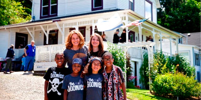 Members of the Hart family are seen at an event in Astoria, Ore., in June 2014.