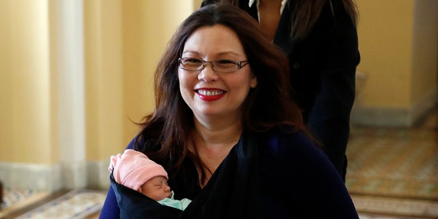 The 10-day-old baby was the first infant to appear in the chamber.