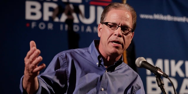 Senate candidate Mike Braun thanks supporters after winning the GOP primary in Indiana. He advances to a November matchup with Democrat Joe Donnelly, who is considered one of the Senate's most vulnerable incumbents.