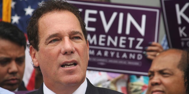 FILE - In this Sept. 18, 2017, file photo, Baltimore County Executive Kevin Kamenetz announces he is joining the race for governor in Towson, Md. Kamenetz is running in a crowded Democratic primary. News outlets cite a release from Baltimore County police that says Kamenetz died early Thursday, May 10, 2018, following a cardiac arrest. (AP Photo/Brian Witte, File)