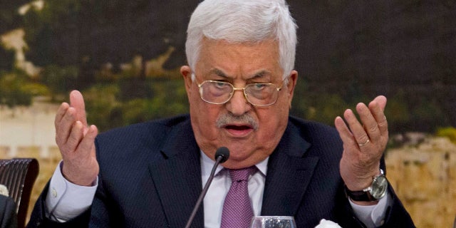 Palestinian President Mahmoud Abbas speaks during a meeting with the Palestinian Central Council in the West Bank city of Ramallah, Jan. 14, 2018.