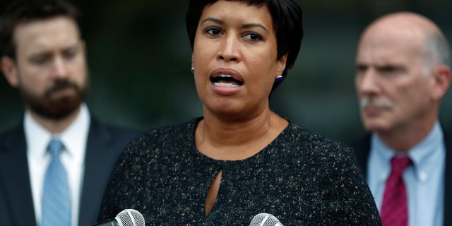 In this Oct. 5, 2017, file photo, District of Columbia Mayor Muriel Bowser speaks in Washington. The mayor of the nation’s capital is a mom after adopting a newborn. Bowser announced the adoption in a statement on Monday, May 21, 2018.