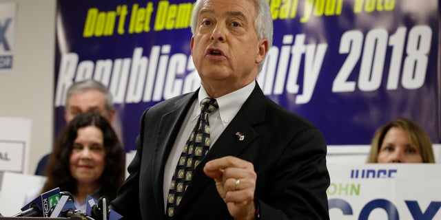 Republican gubernatorial candidate John Cox address supporters at the Sacramento County Republican Party headquarters in Sacramento.