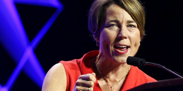 Massachusetts Attorney General Maura Healey speaks in Worcester, Mass., June 1, 2018.