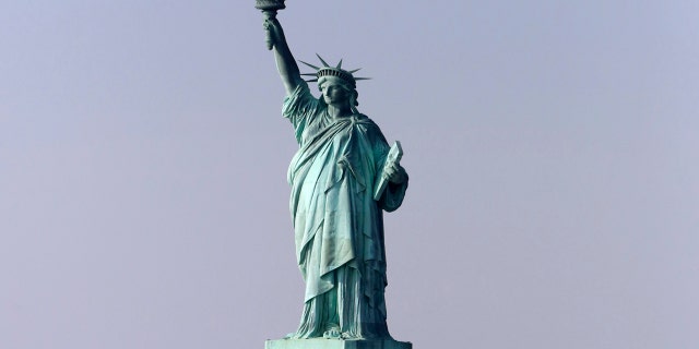 This file photo shows the original Statue of Liberty in New York, Jan. 21, 2018.