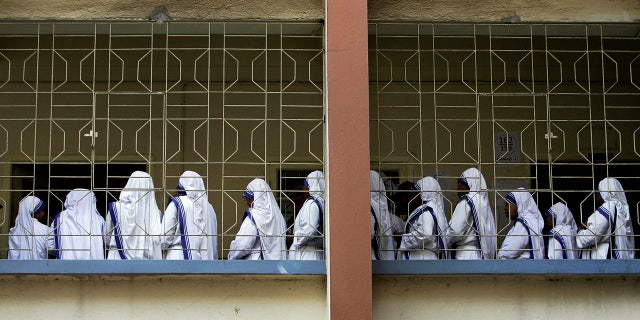 Nuns of Missionaries of Charity, the order founded by Mother Teresa.