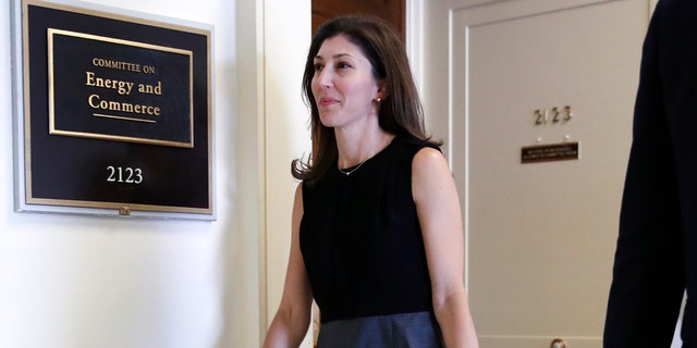 Former FBI lawyer Lisa Page arrives for a closed door interview with the House Judiciary and House Oversight and Government Reform committees, Friday, July 13, 2018, on Capitol Hill in Washington.