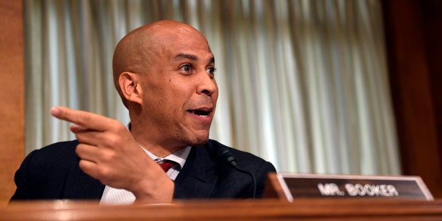 U.S. Sen. Cory Booker, D-N.J., participates in a Senate Foreign Relations Committee hearing on Capitol Hill in Washington, July 25, 2018.