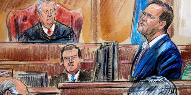 Rick Gates, seen in this courtroom sketch on the witness stand, testified that he embezzled hundreds of thousands of dollars from Paul Manafort when he was working with him.