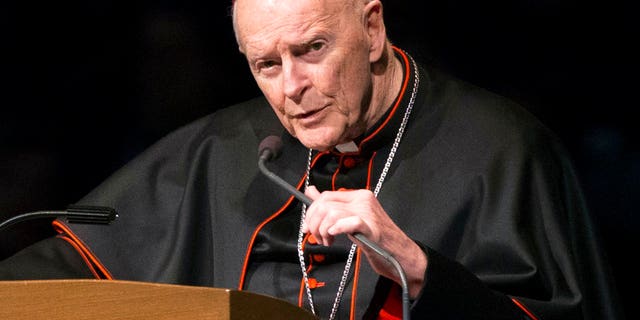 Ex-Cardinal Theodore McCarrick, pictured in 2015; Francis accepted McCarrick's resignation as cardinal last month, after a church investigation determine an accusation he sexually abused a minor was credible