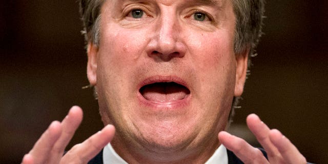 In this Sept. 5, 2018, photo, President Donald Trump's Supreme Court nominee, Brett Kavanaugh testifies before the Senate Judiciary Committee on Capitol Hill in Washington. Spurred on by the left, Democrats brought fire and fury to the confirmation hearings for President Donald Trump's Supreme Court nominee, but their aggressive tactics have put at least one senator at risk of an ethics investigation. (AP Photo/Andrew Harnik)