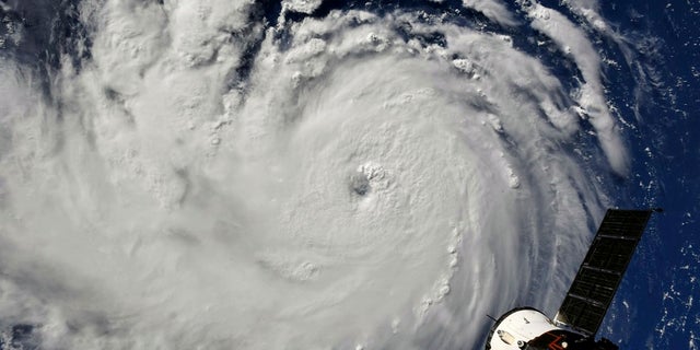 This photo provided by NASA shows Hurricane Florence from the International Space Station on Monday, Sept. 10, 2018, as it threatens the U.S. East Coast.