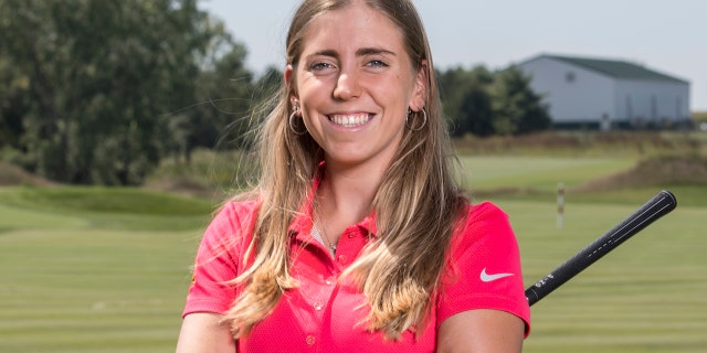 In this Sept. 7, 2017, photo provided by Iowa State University in Ames, Iowa, golfer Celia Barquin Arozamena poses for a photo.